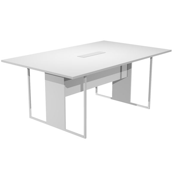 Tavolo riunione Essence - 180 x 110 cm - Bianco - Gamba bianca - Top bianco - Artexport