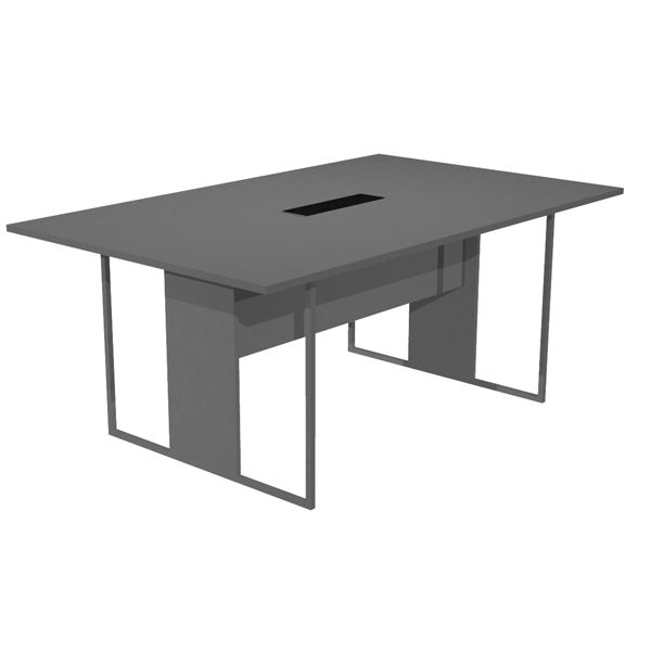 Tavolo riunione Essence - 180 x 110 cm - Antracite - Gamba antracite - Top nero - Artexport