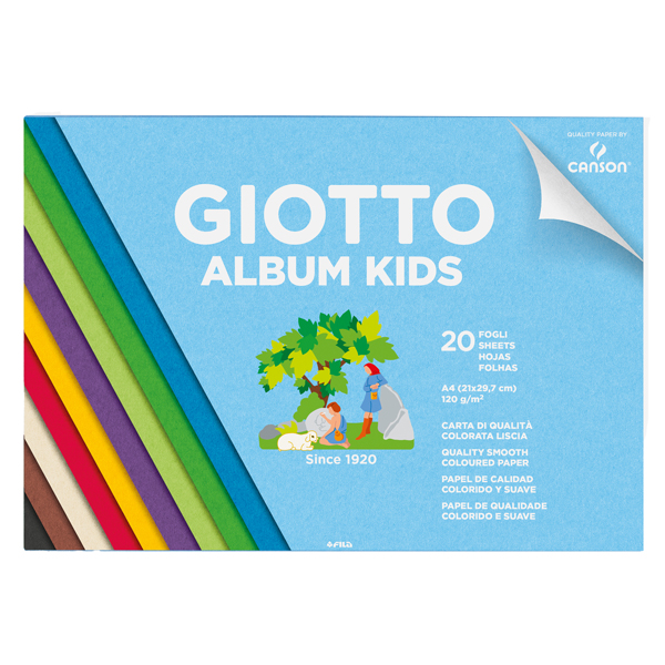 Album Kids Carta Carta colorata 2+ - A4 - 120gr - 20 fogli - Giotto