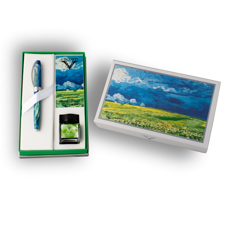 Penna stilografica Visconti Van Gogh Wheatfield under Thunderclouds Lema San Miniato confezione con inchiostro