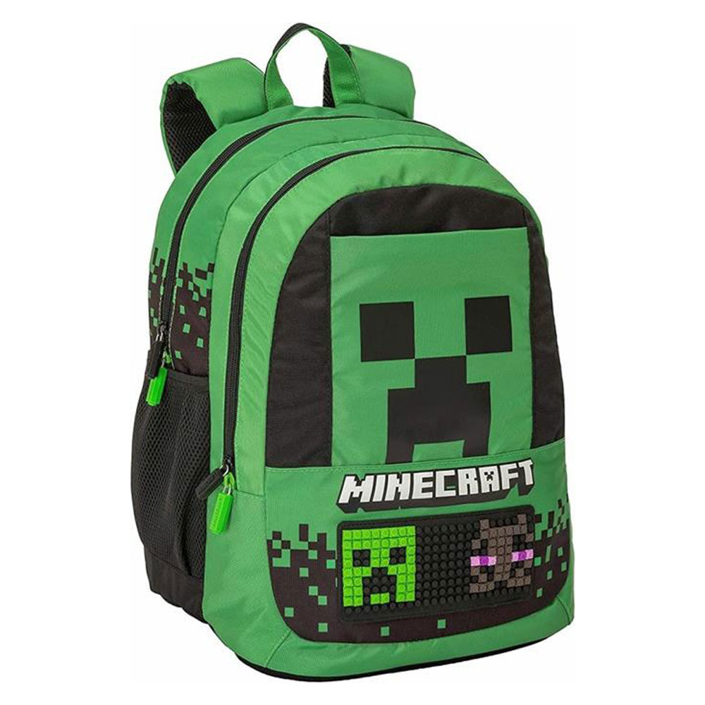 Zaino Organizzato MInecraft 3 Scomparti Verde 31lt