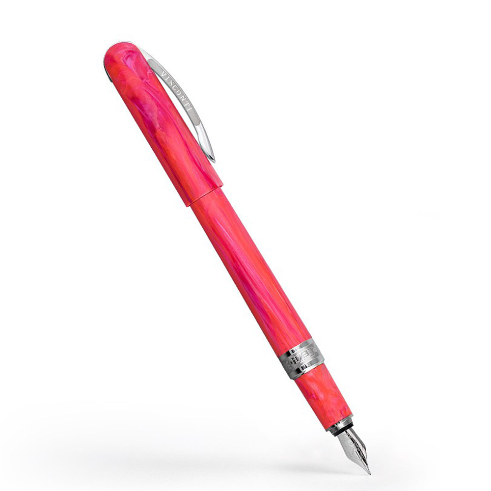 Visconti Penna stilografica Breeze cherry Fluo fountain pen rosa fluorescente pennino m lema san miniato