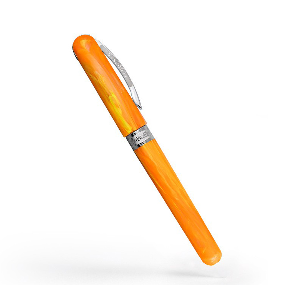 Visconti Penna stilografica chiusa Breeze mandarin fluo fountain pen arancione fluorescente pennino m lema san miniato