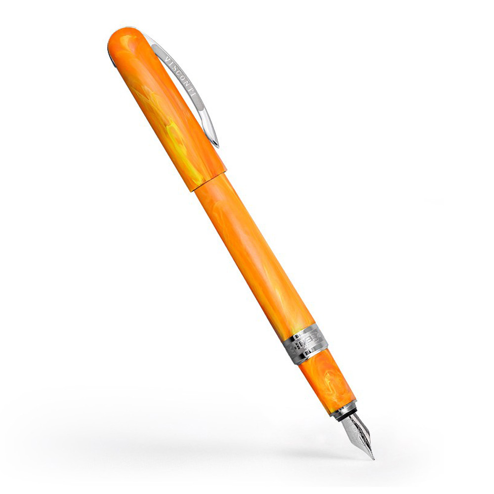 Visconti Penna stilografica Breeze mandarin fluo fountain pen arancione fluorescente pennino m lema san miniato