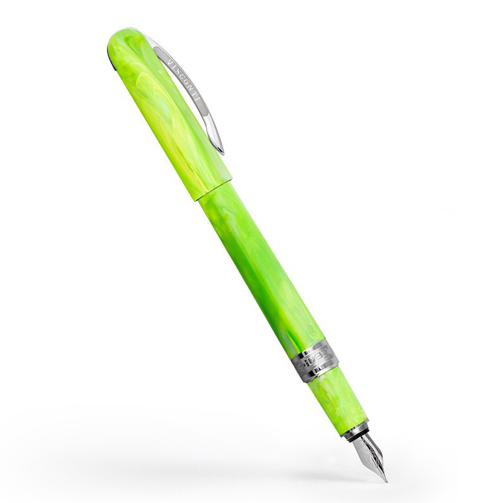 Visconti Penna stilografica Breeze Lime Fluo fountain pen verde fluorescente pennino m lema san miniato