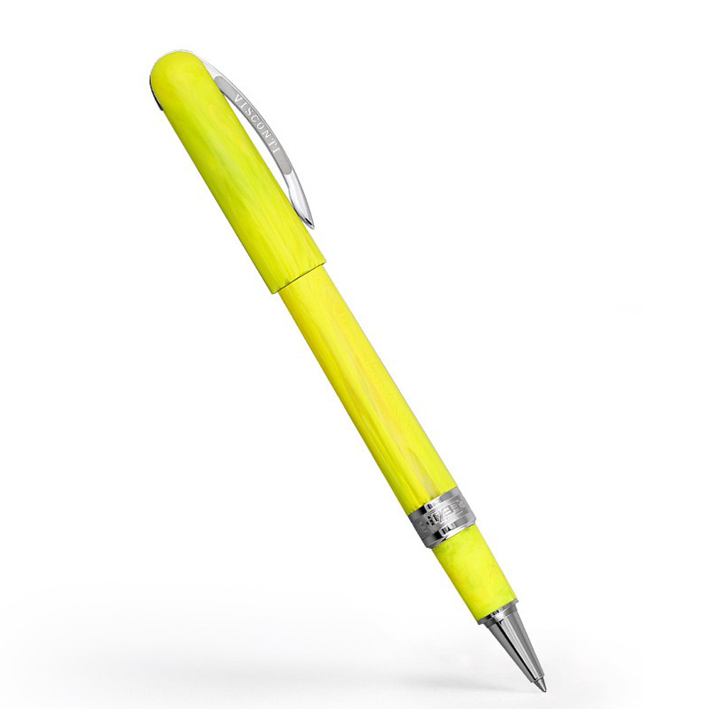 Visconti Penna roller pen Breeze lemon fluo resina giallo fluorescente pennino m lema san miniato lemanet