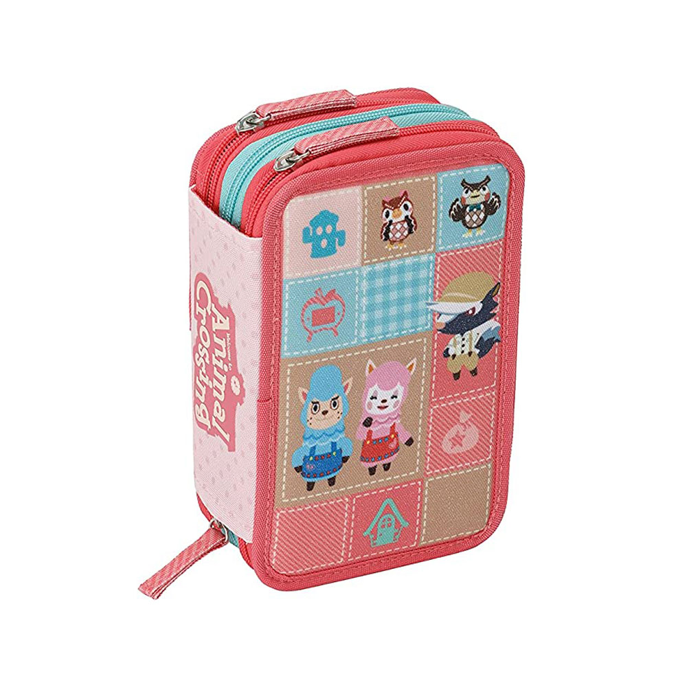 Astuccio Corredo 3 Zip Animal Crossing Completo Penne e Colori