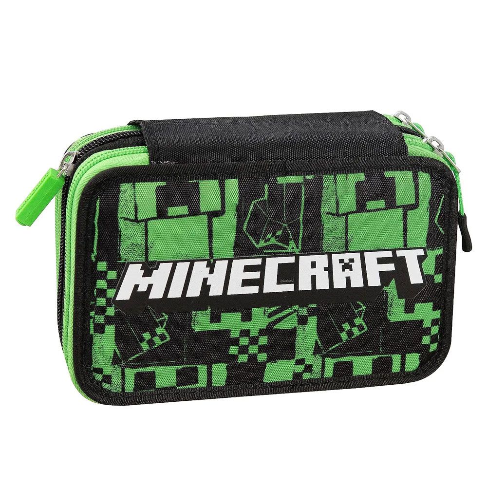 Minecraft Astuccio 3 Zip Green con Colori