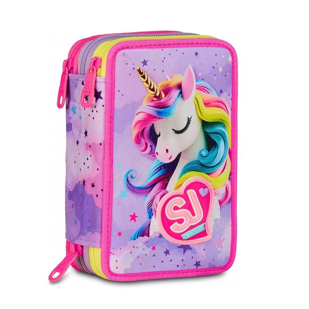 Astuccio Seven Sj Gang 3 Zip Fable Journey Bambina Elementari 3 Cerniere