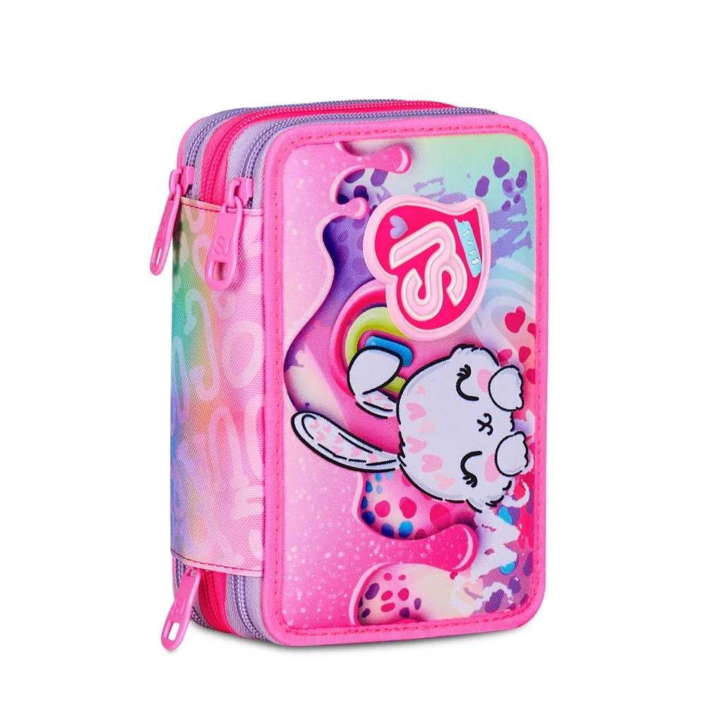 Astuccio Seven Sj Gang 3 Zip Fantasys Girl Bambina Elementari 3 Cerniere