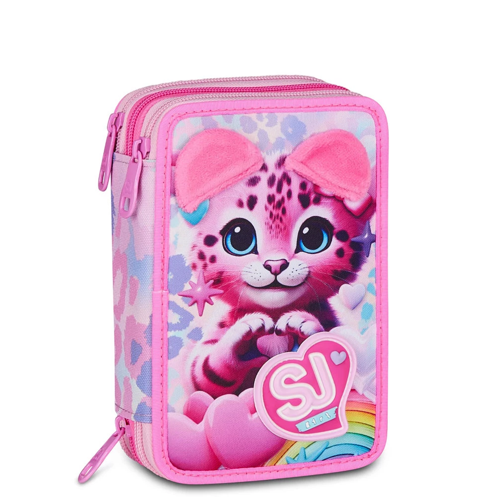 Astuccio 3 Zip Seven Sj Gang Heart Buddy Scuola Elementare Bambina