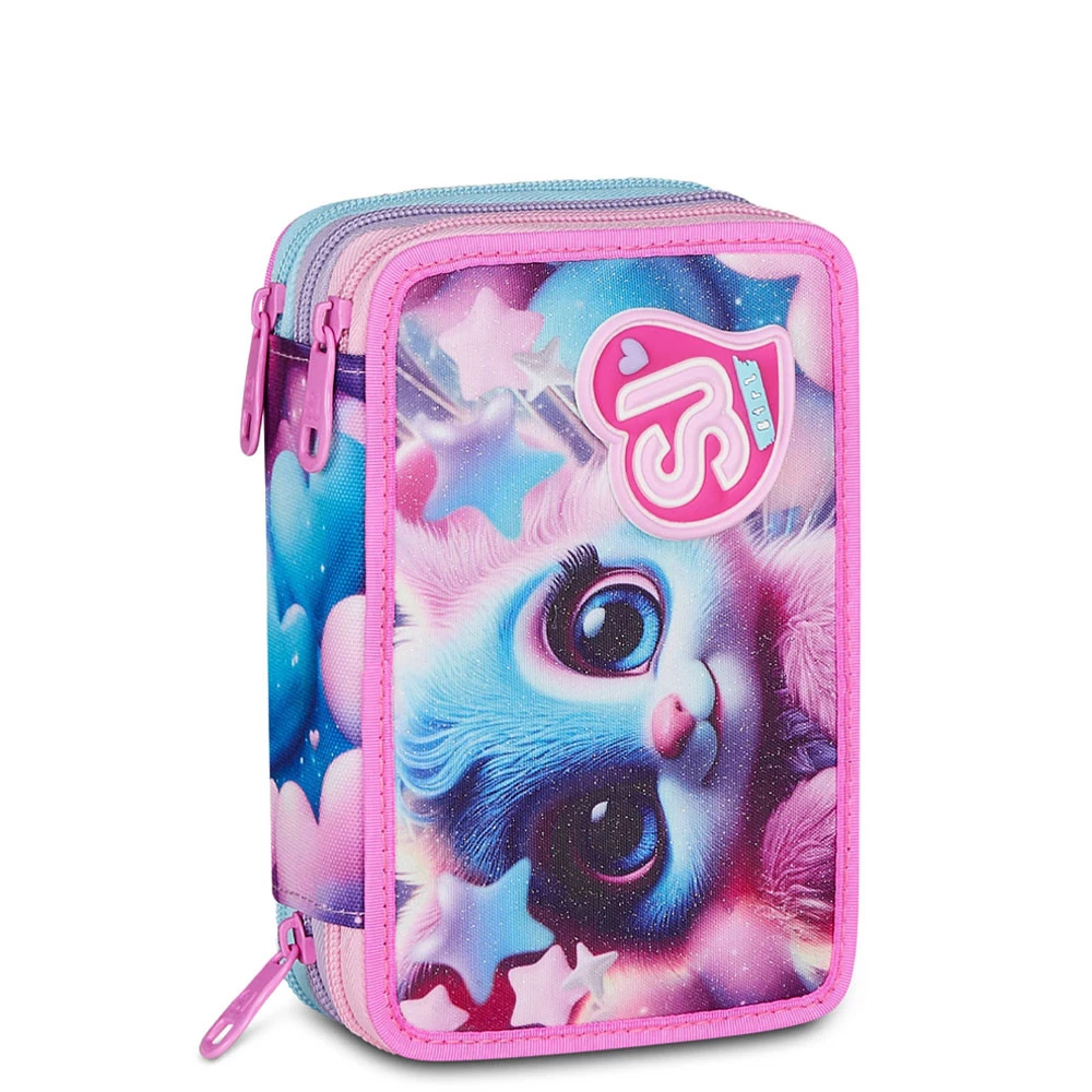 Astuccio 3 Zip Seven Sj Gang Magical Fantasy Scuola Elementare Bambina