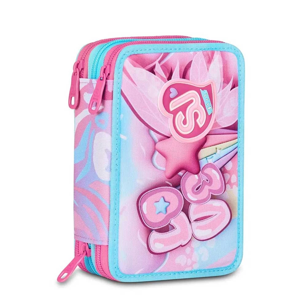 Astuccio Seven Sj Gang 3 Zip Plushy Rabbit Bambina Elementari 3 Cerniere