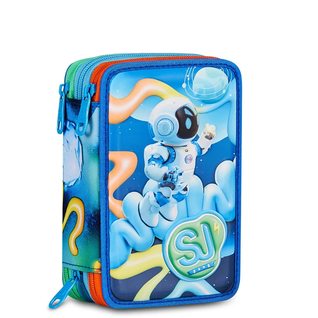 Astuccio 3 Zip Seven Sj Gang Space Ride Scuola Elementare Bambino