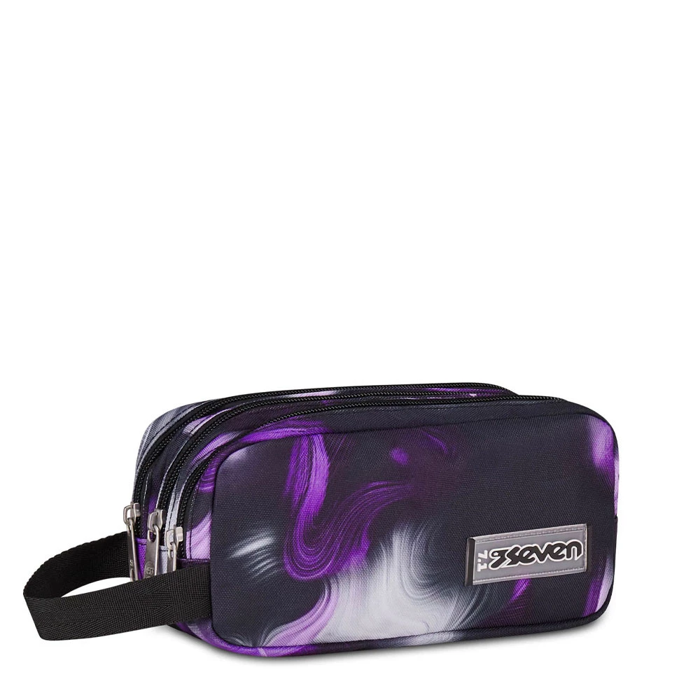 Astuccio Bustina 3 Zip Freethink Girl Steel Gray Portapenne