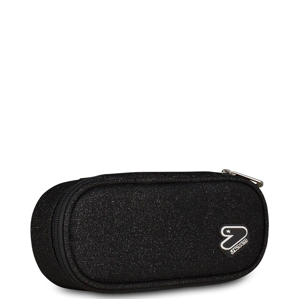 Astuccio Seven Round Plus Shiny Tech con Glitter Jet Black