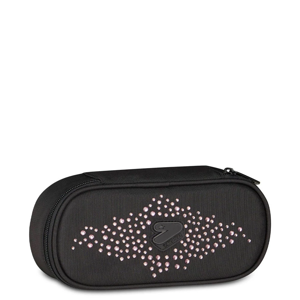 Astuccio Round Seven Glitzycute Nero/Rosa Portapenne Scuola