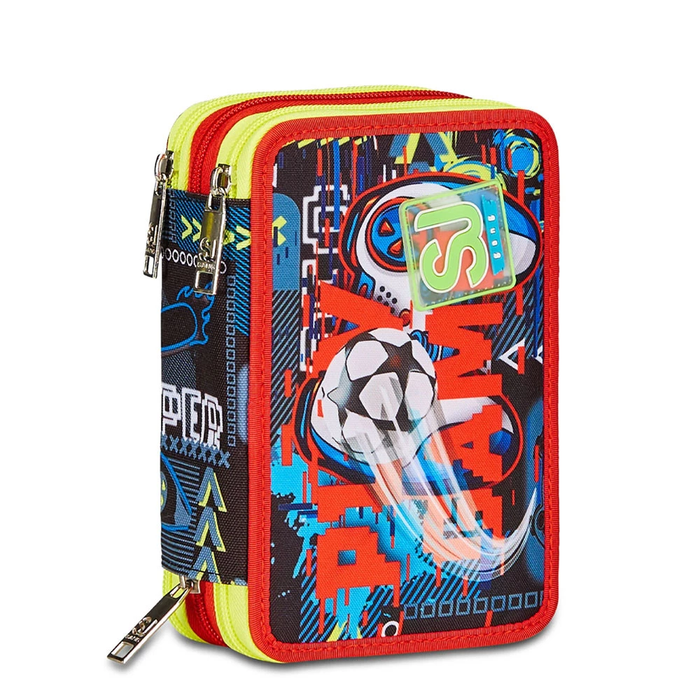 Astuccio 3 Zip Seven Sj Gang Funnygoal Boy Completo