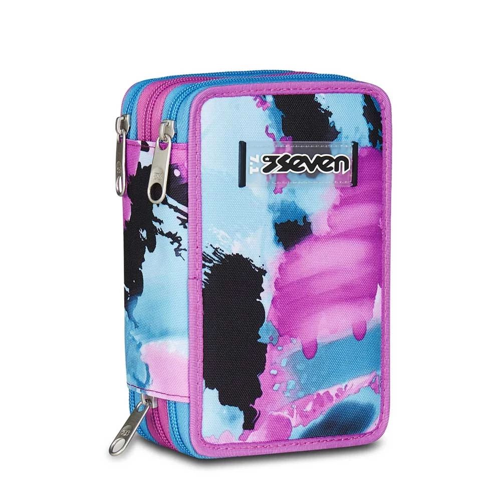 Astuccio Seven 3 Zip Quick Graffiti Girl Elementari Bambina 3 Cerniere