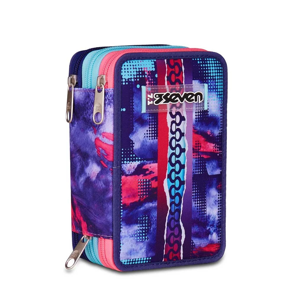 Astuccio Seven 3 Zip Shady Dye Girl Elementari Bambina 3 Cerniere