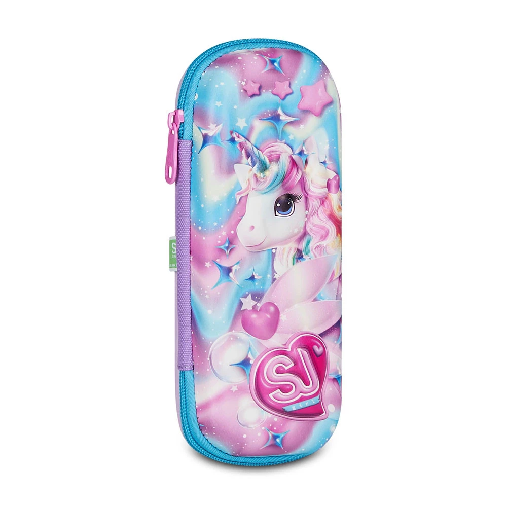 Astuccio Bustina Seven Sj Gang 3D Glow Led Unicorn Portapenne Scuola Bambina
