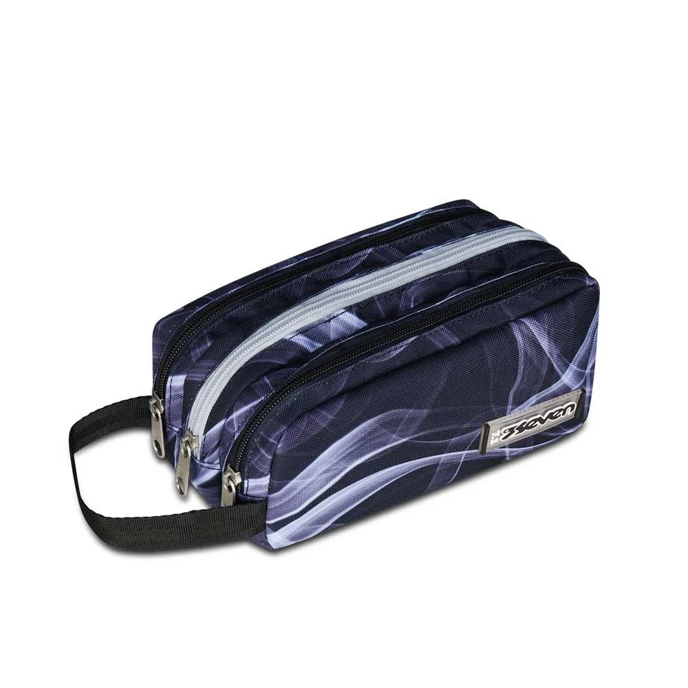 Astuccio Seven Bustina 3 Zip Jet Black Freethink Boy Portapenne