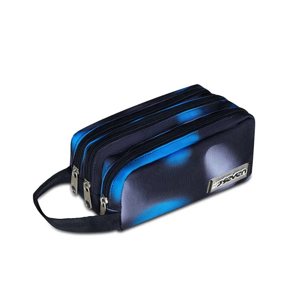 Astuccio Seven Bustina 3 Zip Royal Blue Freethink Boy Portapenne