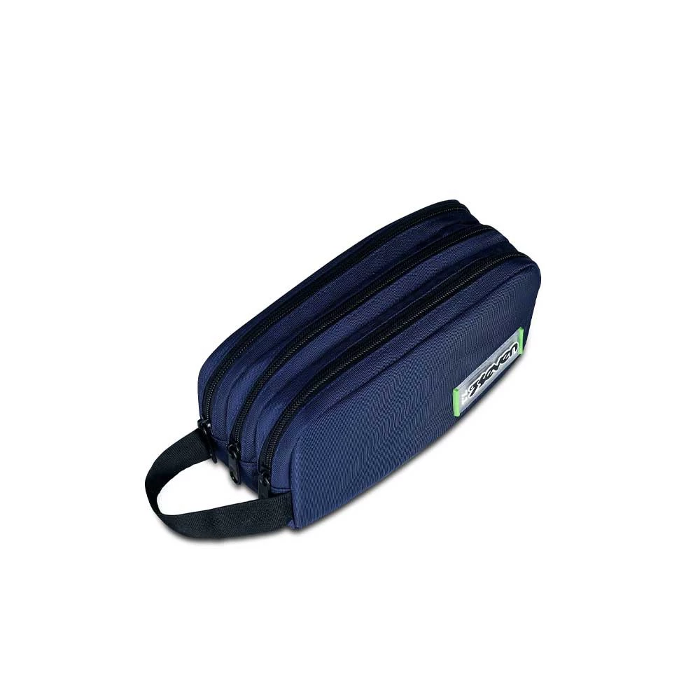 Astuccio Seven Bustina 3 Zip Freethink Blu Portapenne