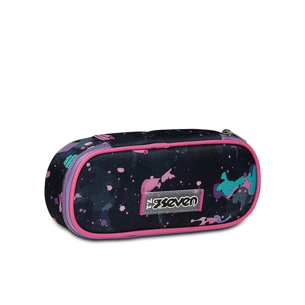 Astuccio Round Portapenne Seven Fluo String Girl Elastici e Taschino