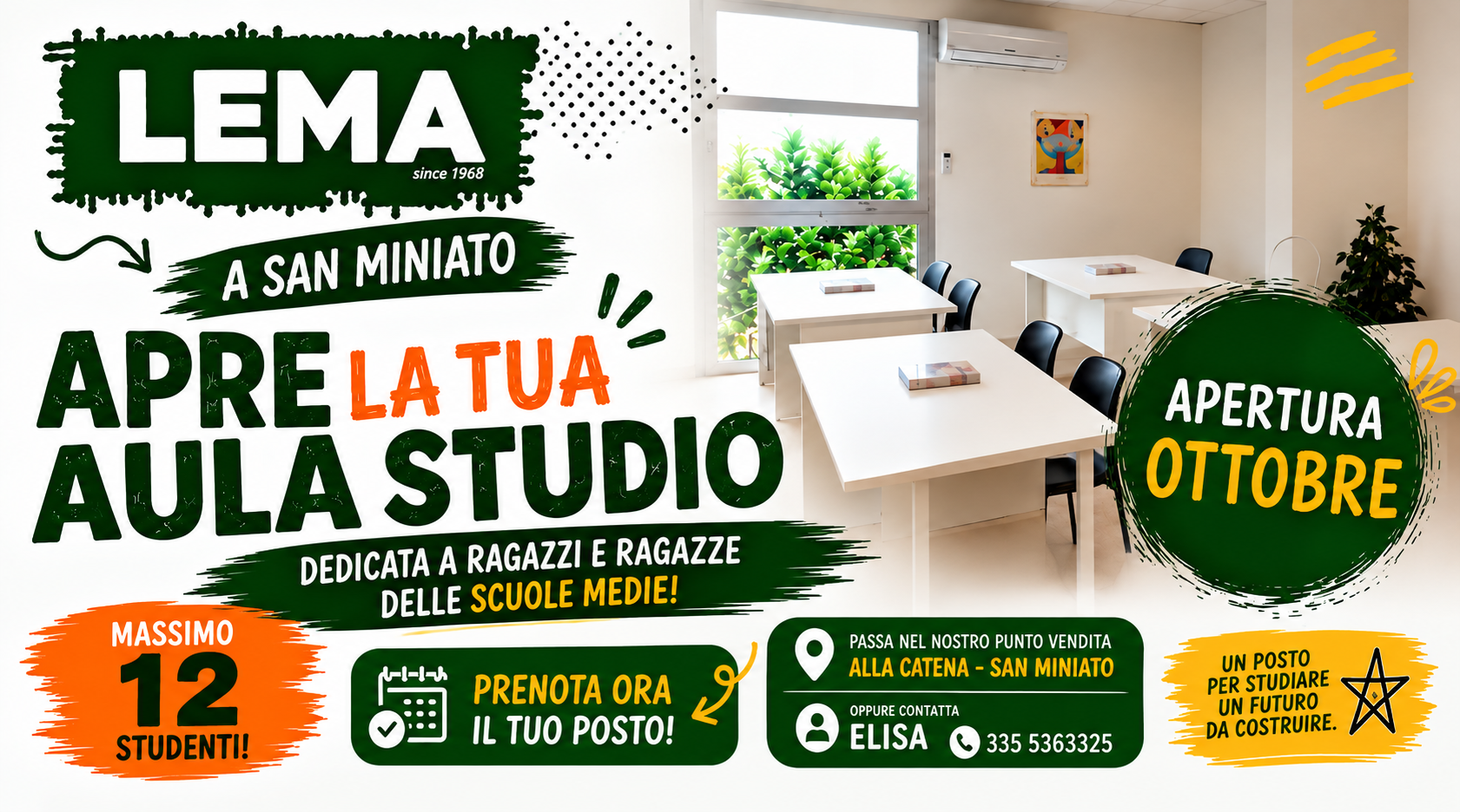Clicca qui per tutte le informazioni su Aula Studio LEMA