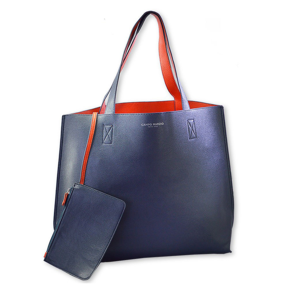Borsa Reversibile Tote Campo Marzio Blu Penna Omaggio | Lema