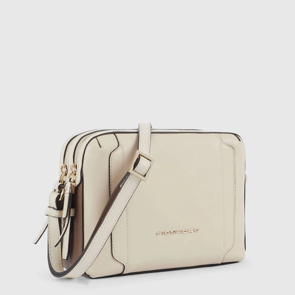 Tracolla Camera Case Piquadro Circle Beige/Cuoio Pelle BD4870W92