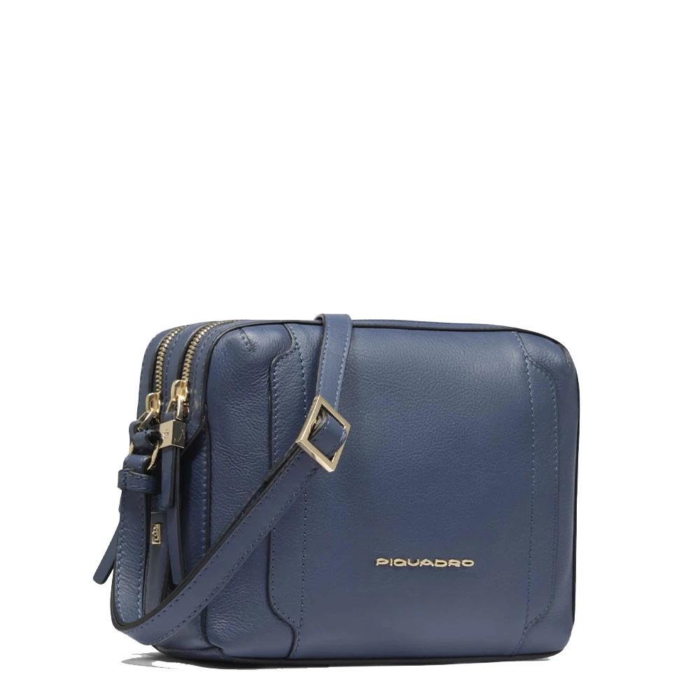 Tracolla Camera Case Piquadro Circle Blu Mare Pelle BD4870W92