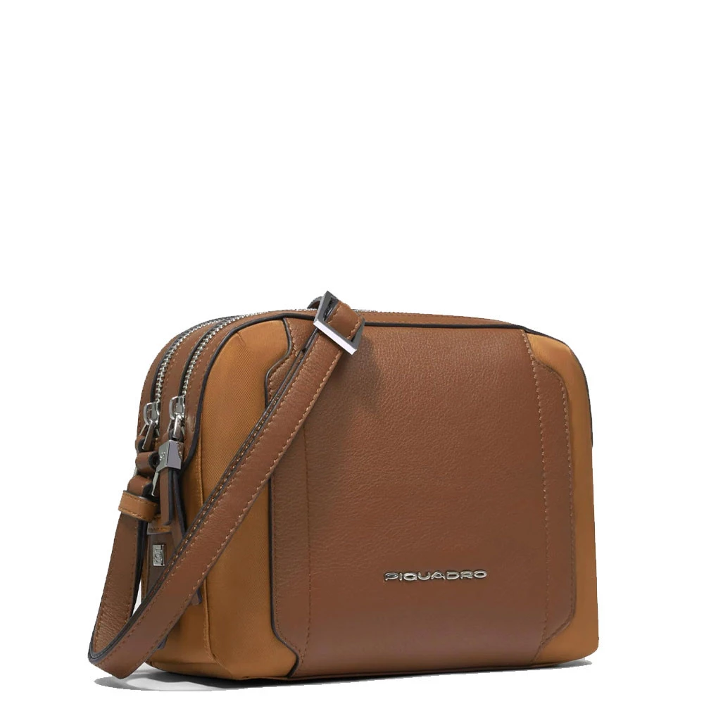 Tracolla Camera Case Piquadro Circle Cuoio Pelle e Tessuto BD4870W92T