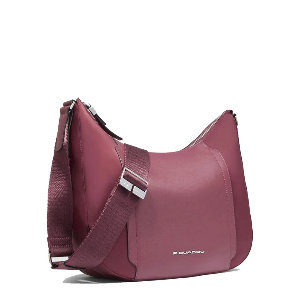 Borsa Tracolla Donna Piquadro Pelle e Tessuto Bordeaux BD6657W92T