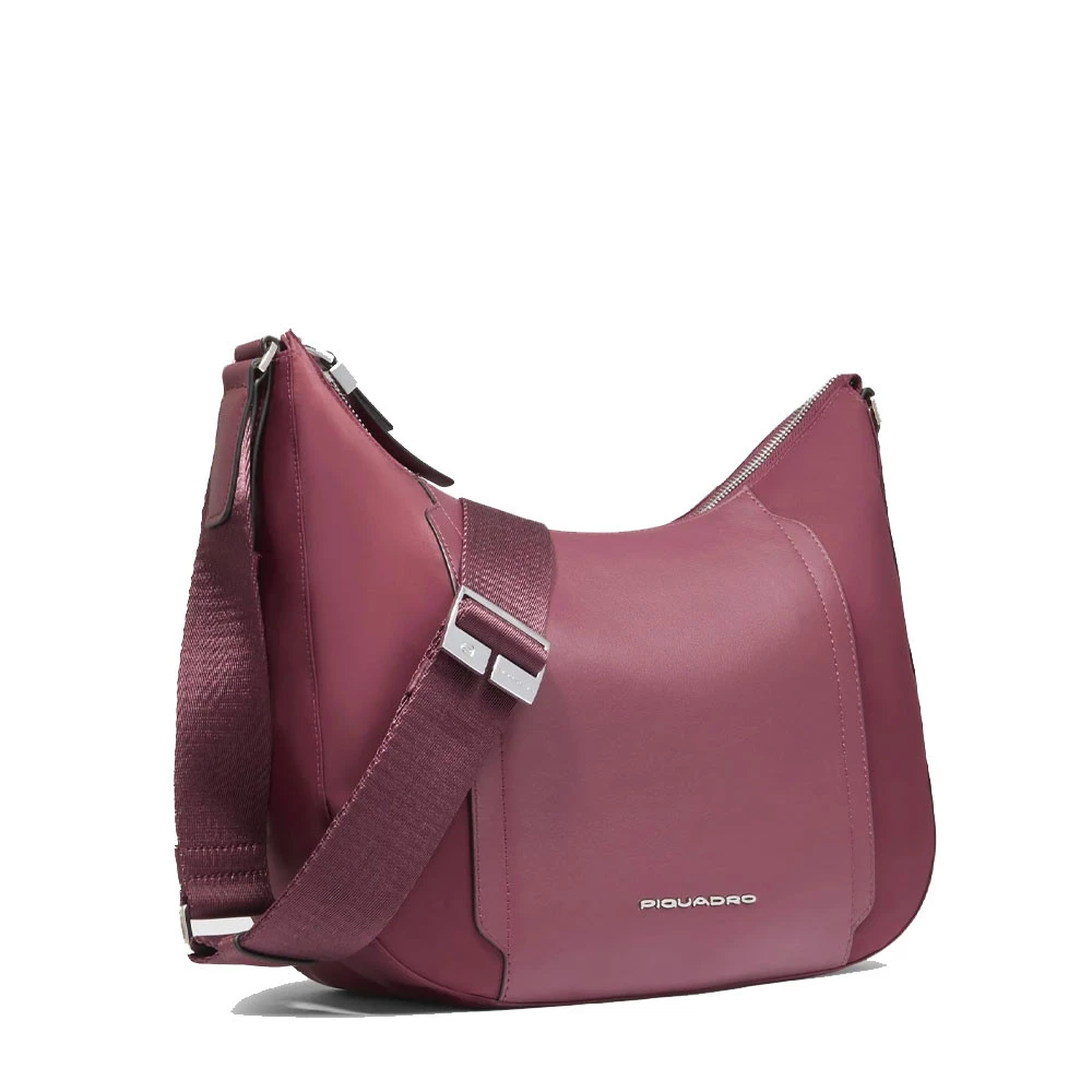 Borsa Tracolla Donna Piquadro Pelle e Tessuto Bordeaux BD6657W92T