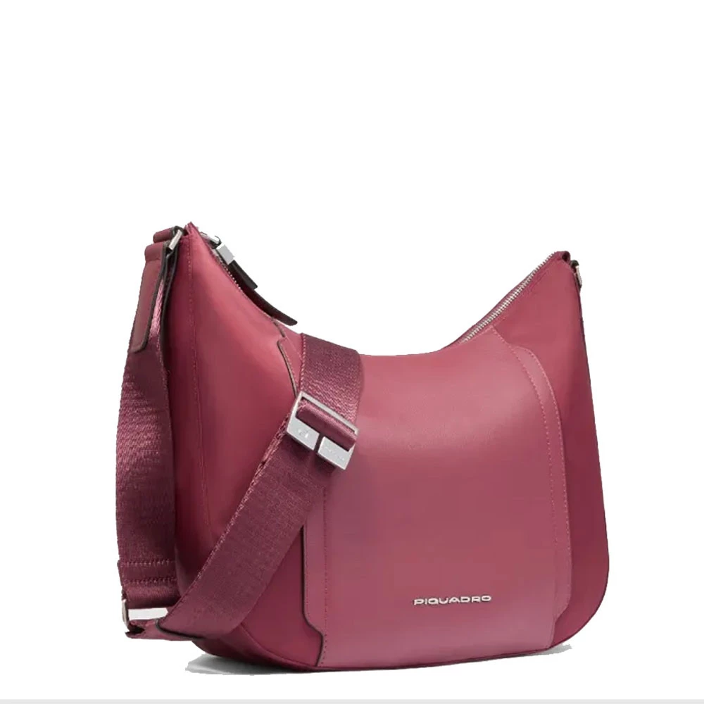 Borsa Tracolla Donna Piquadro Pelle e Tessuto Bordeaux BD6658W92T