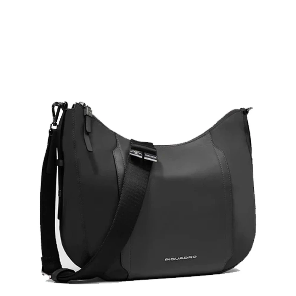 Borsa Tracolla Donna Piquadro Pelle e Tessuto Nera BD6658W92T