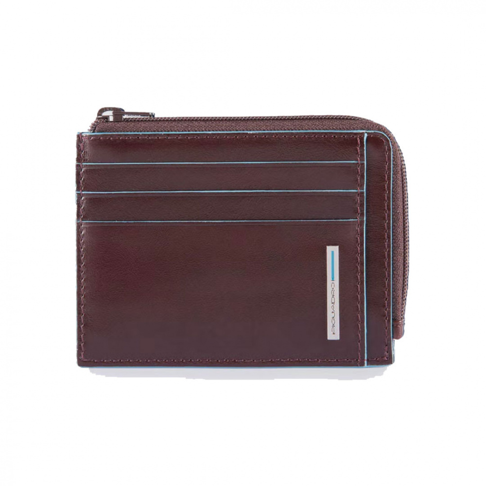 Bustina Porta Monete Portacarte Piquadro Blue Square PP4822B2R Mogano