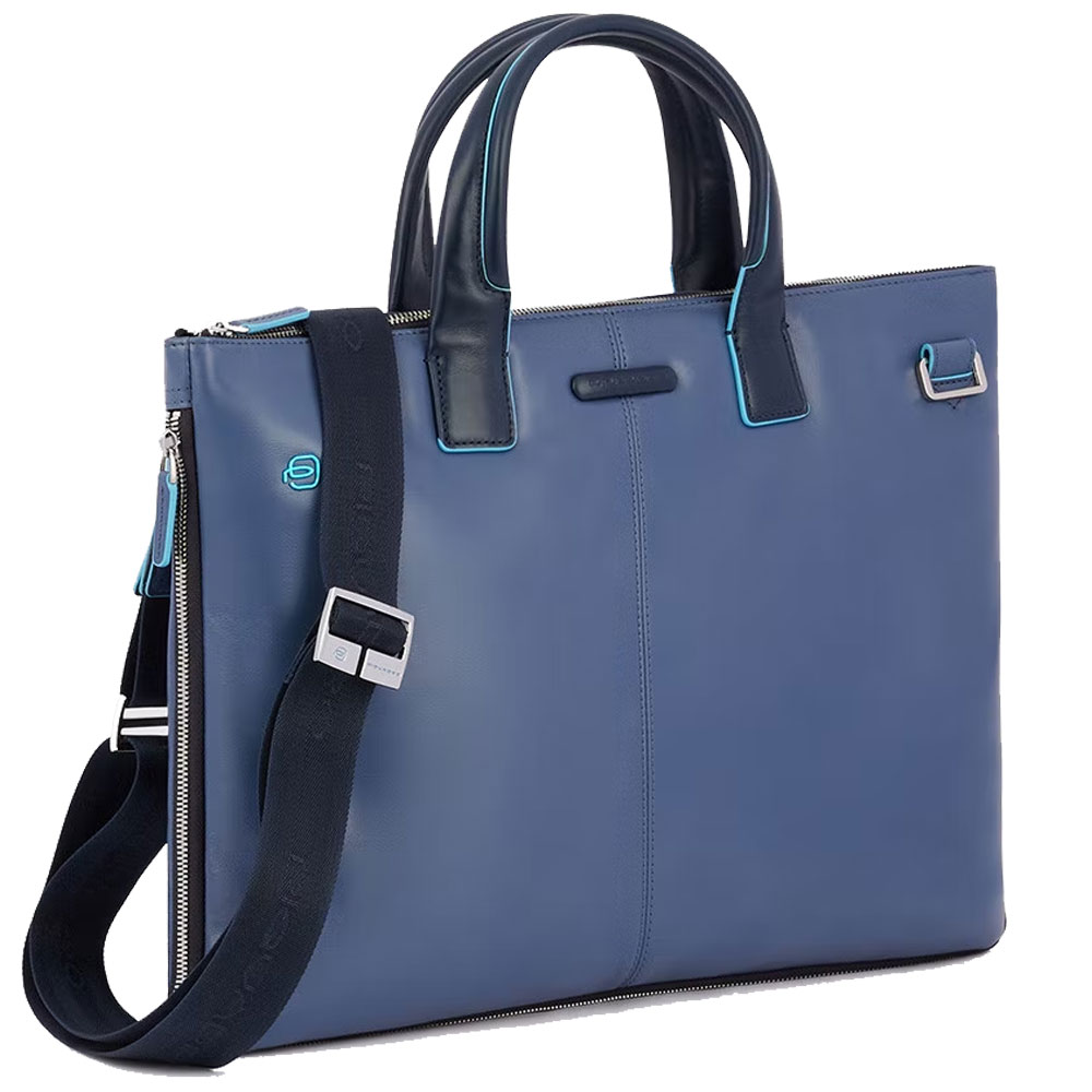 Sac Bandoulière Homme Piquadro Blue Square - Porte-documents Extensible Avec Compartiment IPad