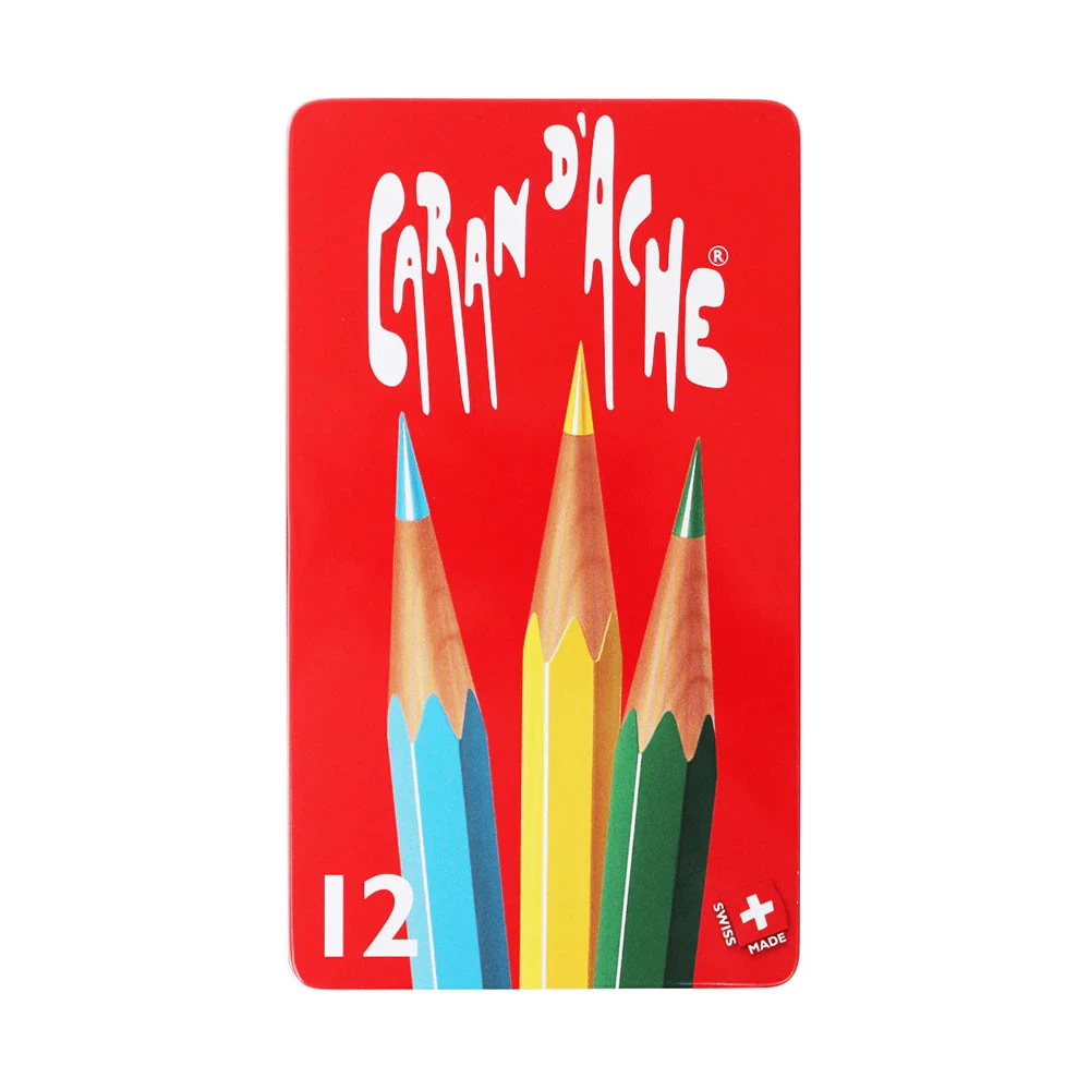 Scatola di Latta 12 Pastelli Caran d'Ache fine serie