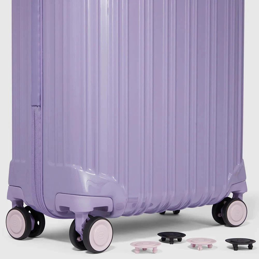 Dettaglio ruote Trolley Cabina Rigido Ultra Slim Piquadro Viola PQ-Light BV4425PQLS3