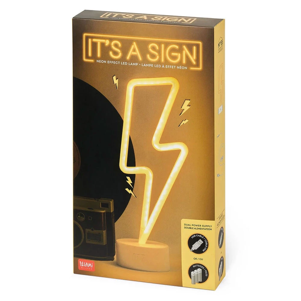 Lampada Legami Led Effetto Neon - It's a Sign Fulmine