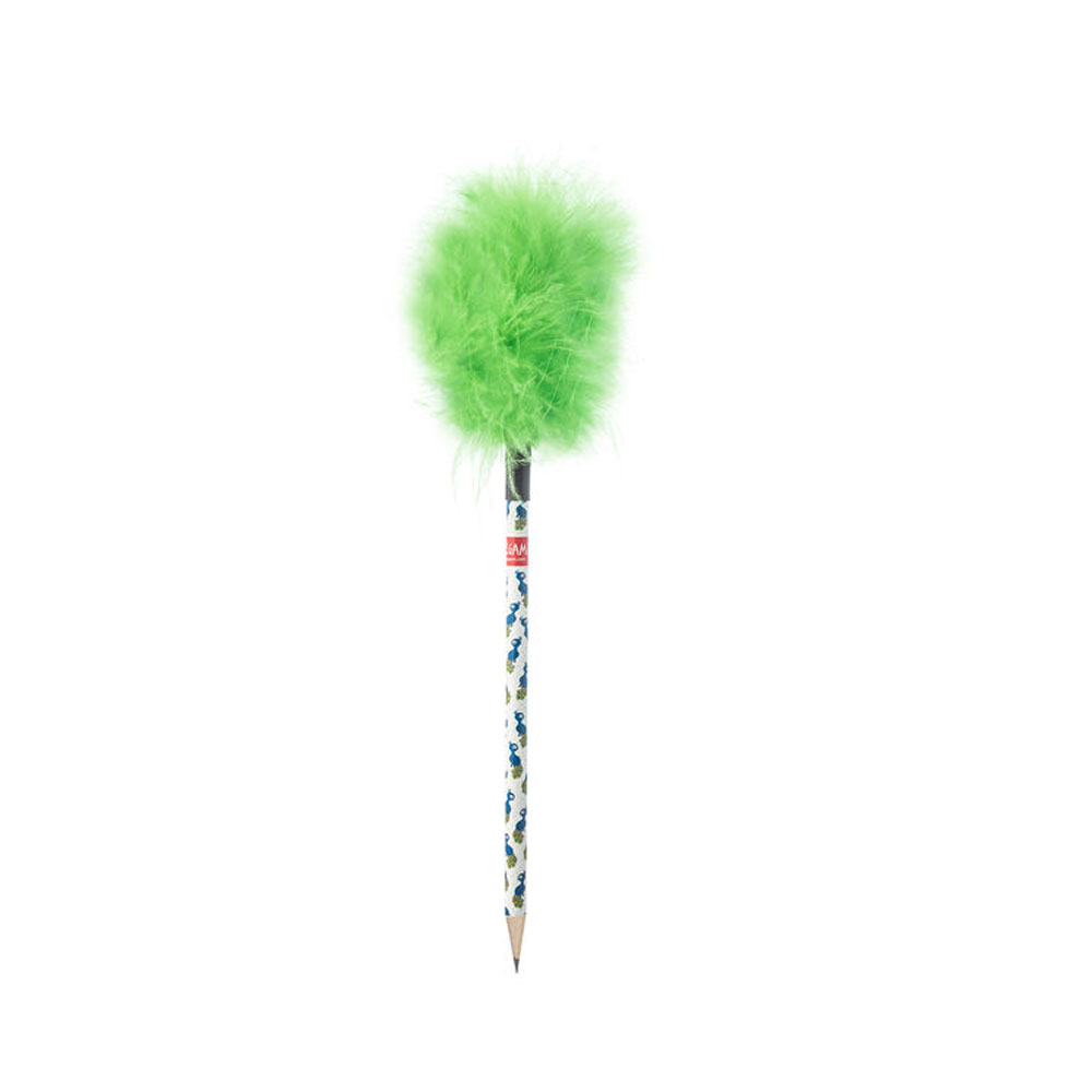 Legami Matita con Piume Fluffy Verde | Lema Gadget Regalo