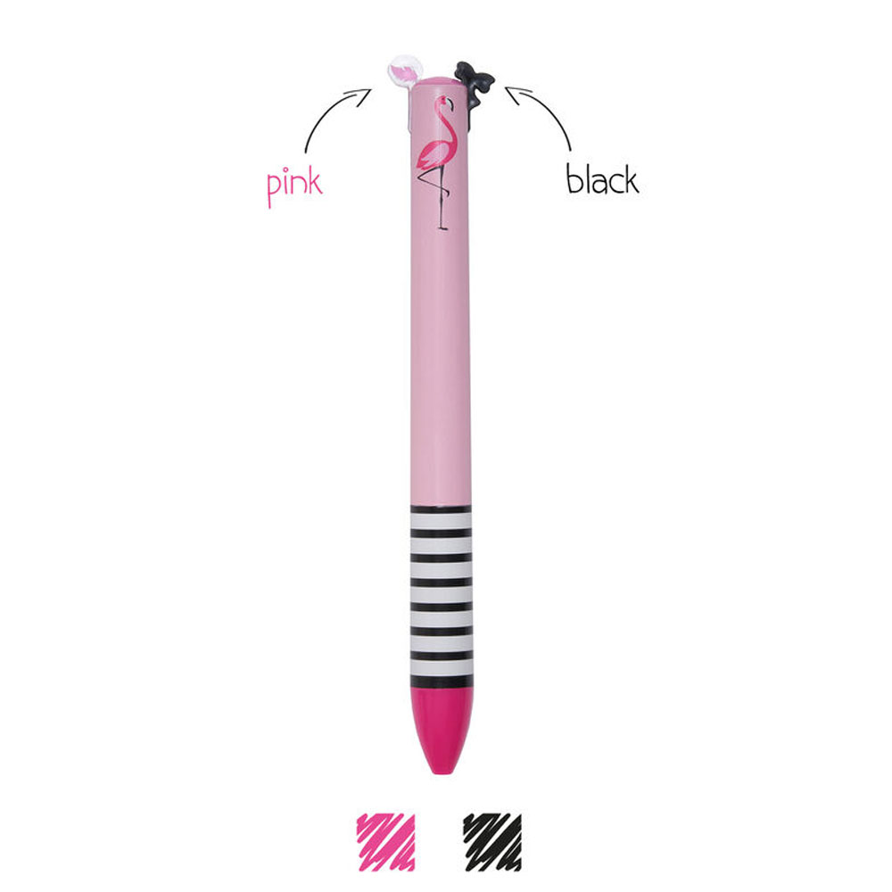 Legami Penna a Due Colori Click&Clack Fenicottero | Lema Gadget Regalo