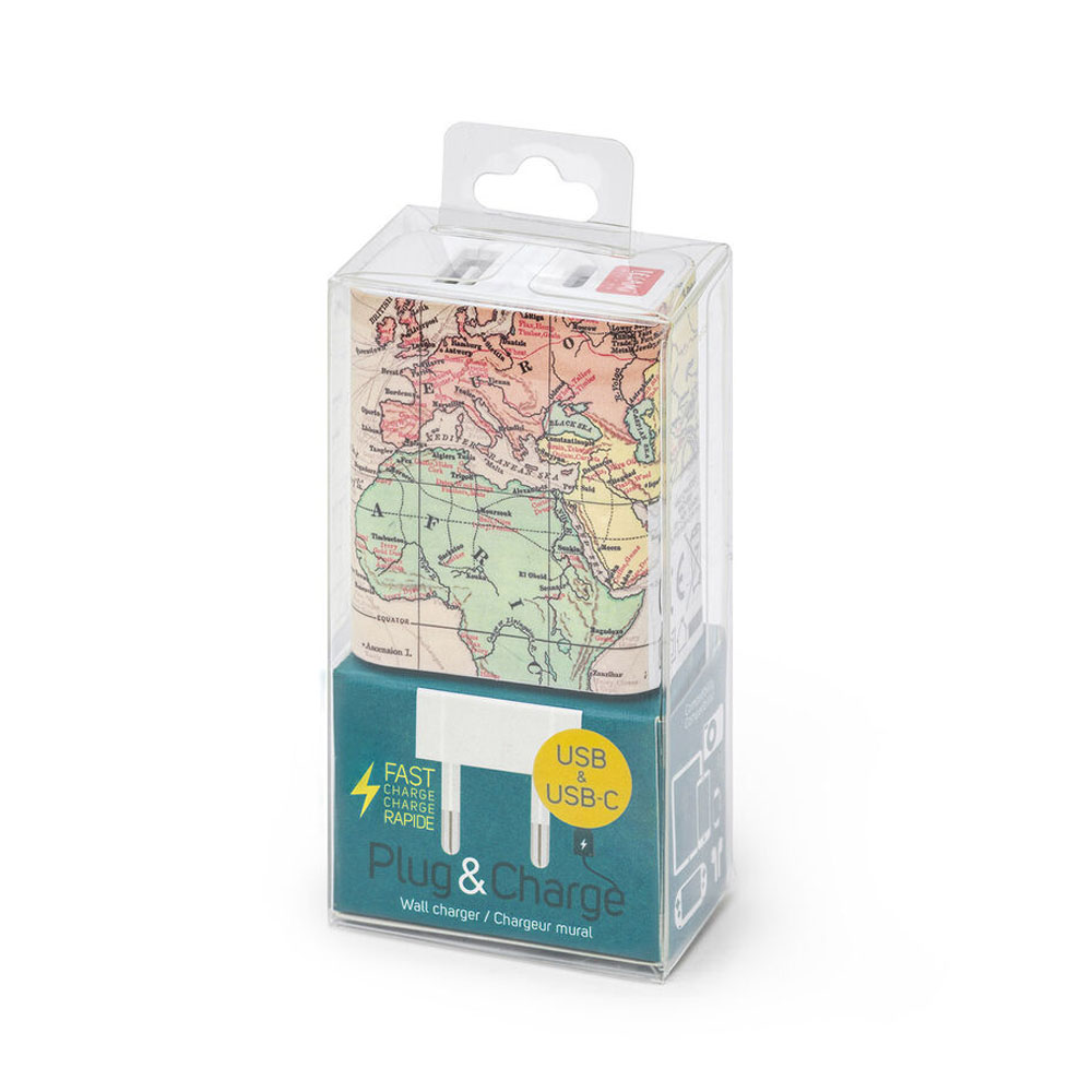 Legami Plug &Charge Caricabatterie da Muro USB + USB-C | Lema Regali Tech