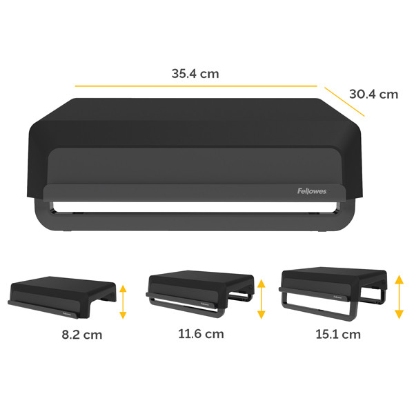 Supporto monitor Breyta - pieghevole - 8,2 x 35,4 x 30,4 cm - nero - Fellowes