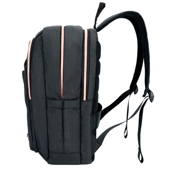 Zaino porta notebook 15,6'' Katy Rose nero c/zip rose gold Swiss