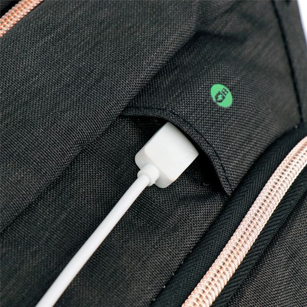 Zaino porta notebook 15,6'' Katy Rose nero c/zip rose gold Swiss