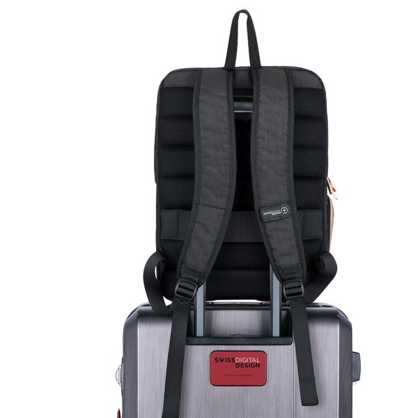 Zaino porta notebook 15,6'' Katy Rose nero c/zip rose gold Swiss